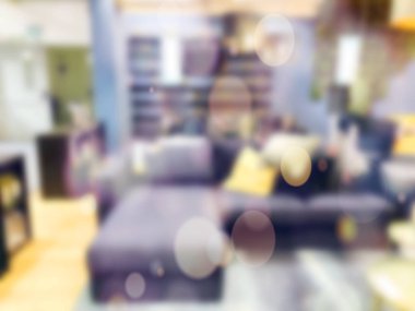 Bulanık arka plan. İç mobilya mağazası