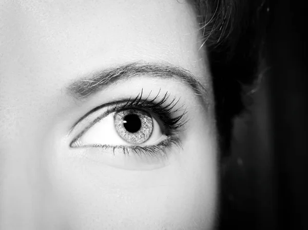 Ein schöner, aufschlussreicher Blick in die Augen der Frau. — Stockfoto