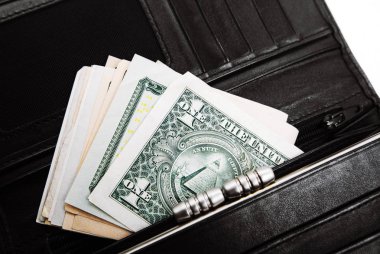 Bize banknotlar Başkan portreleri ile yığını. Nakit para, Doları arka plan görüntüsü 