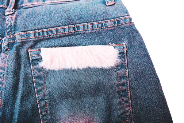Denim jeans bakgrund med söm jeans mode design. — Stockfoto