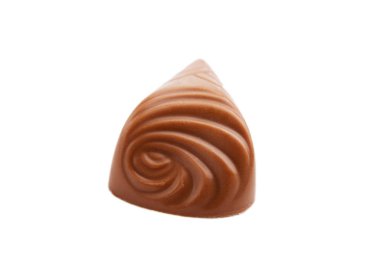 beyaz zemin üzerine çikolata şeker. Lezzetli çikolatalı pralin