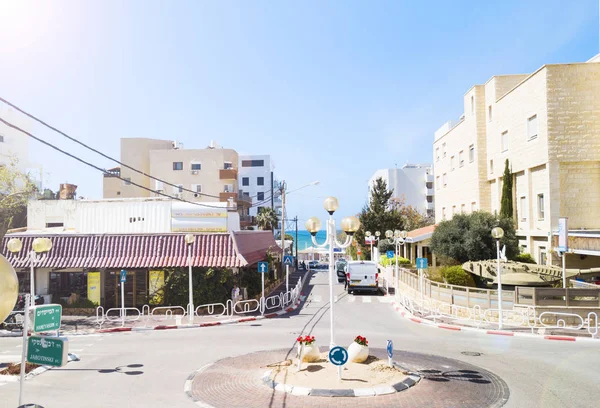 Nahariya, Izrael-március 9, 2018: Légifelvételek. Nahariya a legészakibb tengerparti város Izraelben. — Stock Fotó