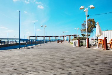 Nahariya şehir'Akdeniz kıyısında yürüyüş için yer.