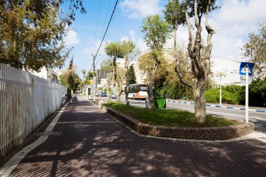 Nahariya, İsrail-Mart 9, 2018: Sokak ortasındaki Nahariya, İsrail