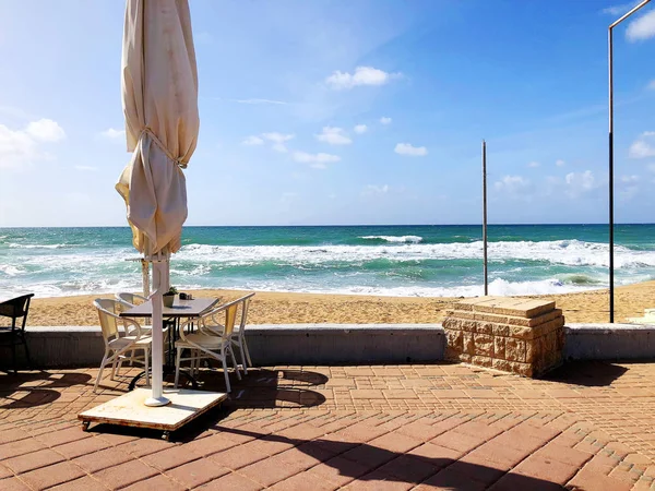 Place for walking on the Mediterranean coast in the town of Nahariya.