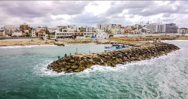 Nahariya, İsrail-Mart 10, 2018: Havadan görünümü şehrin Nahariya, İsrail.