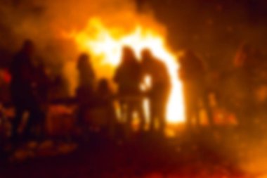 Arka plan bulanıklık. İsrail Lag Baomer şenlik şenlikli.
