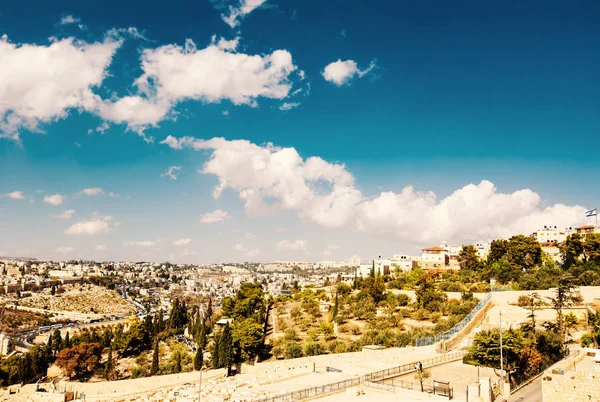 Jerusalem Old City view from Mount of Olives — Stock Photo, Image