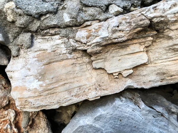 Nahaufnahme der Natursteinmauer. Textur der Steinmauer — Stockfoto