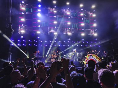 Rishon Le Zion, İsrail-2 Mayıs 2018: konser İngiliz funk ve asit caz grubu Jamiroquai Rishon Lezion, İsrail.