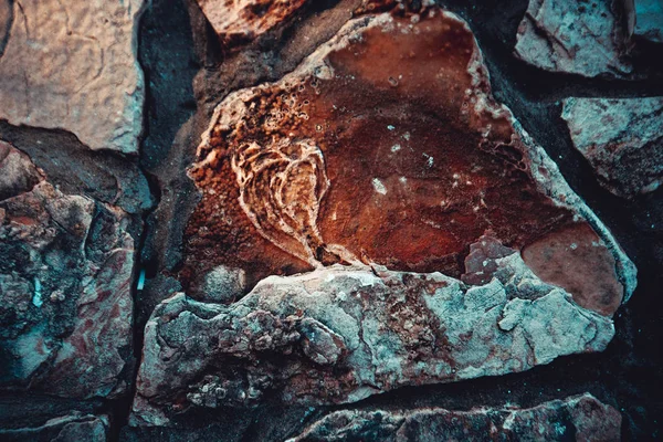 Primo piano del muro di pietra naturale. Struttura della parete di pietra — Foto Stock