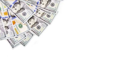 Bize banknotlar Başkan portreleri ile yığını. Nakit para, Doları arka plan görüntüsü