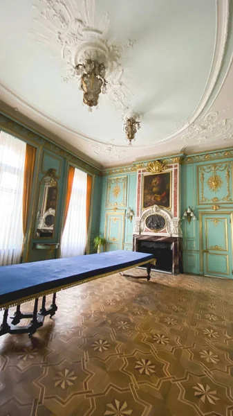 LVIV, UCRANIA - 7 DE DICIEMBRE DE 2019: Palacio Potocki en Lviv. Palacio barroco. Vista interior . Imagen De Stock