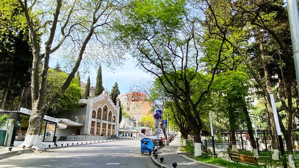 ТБИЛИСИ, Грузия - 18 апреля 2020 года: Пустой Тбилиси, улица обычно затор с покупателями и трафиком . — стоковое фото