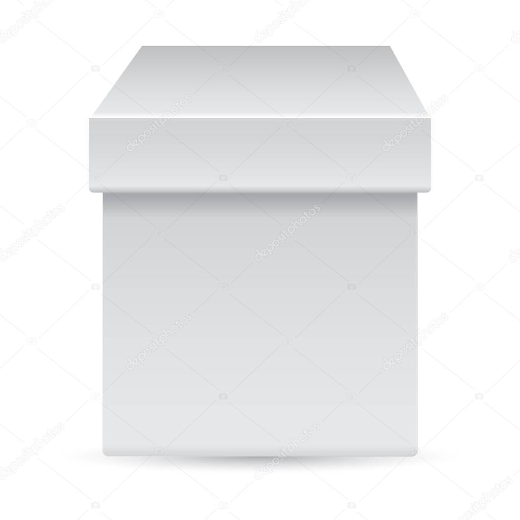 Vector white closed box for package or gifts isolated on white b