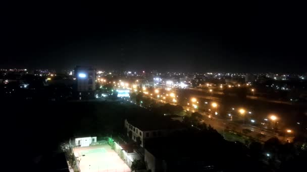 Timelapse of town night life in Phan Thiet, Wietnam. — Wideo stockowe