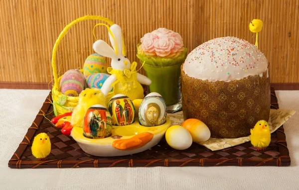 Easter Easter Eggs Easter Cakes — Stock Photo, Image