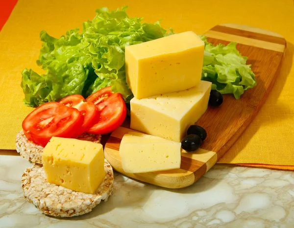 Collect Cheese Vegetables Olives — Stock Photo, Image