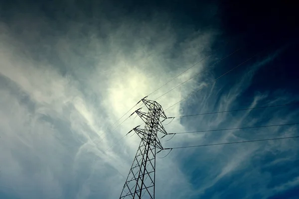 Electricity Pylon Metal Detail Transport Energy Environment — Stock Photo, Image