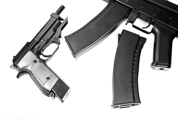 Pistola e metralhadora — Fotografia de Stock