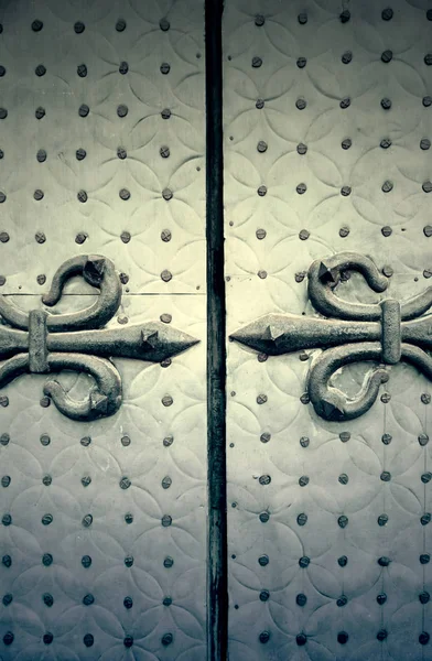 Mittelalterliche Stahltür — Stockfoto