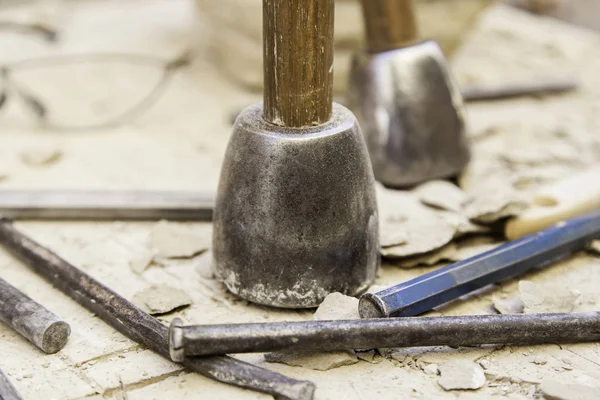 Ancient stone tools to carve by hand — Stock Photo, Image