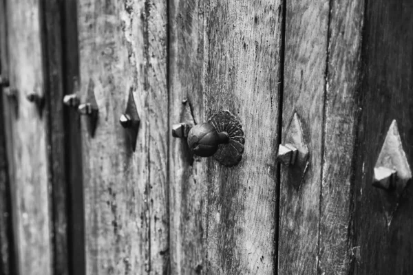 Mittelalterliche Holztür — Stockfoto