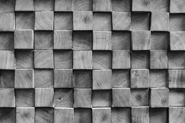 Vierkantige Holzmauer — Stockfoto