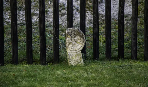 Средневековый Камень Символами Деталями Искусства Истории — стоковое фото