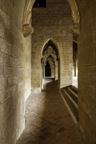 Wnętrze Starożytnego Zamku Szczegóły Starego Średniowiecznego Budynku — Zdjęcie stockowe