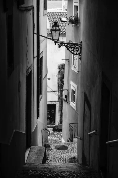 Old Alley Lisboa Detalhe Uma Rua Antigo Bairro Lisboa City — Fotografia de Stock