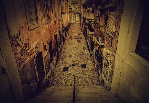 Старая Аллея Лиссабона Деталь Улицы Старом Квартале Лиссабона Экскурсии Городу — стоковое фото