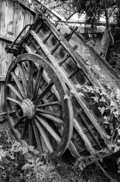 Старый Деревянный Вагон Детали Старого Транспорта — стоковое фото