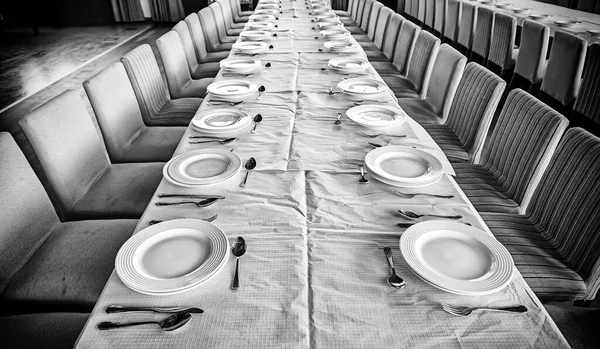 Tafel Voor Een Banket Detail Van Een Tafel Een Restaurant — Stockfoto