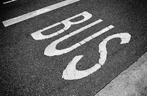 Bus signal on the road, detail of a sign for City Bus