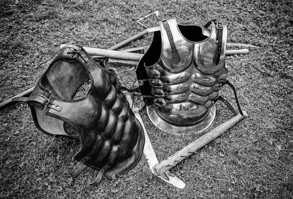 Medieval Warrior Armor Detail Some Parts Old Metal Armedera War — Stock Photo, Image