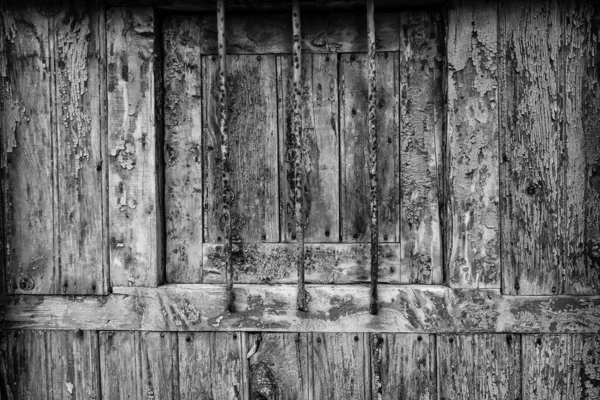 Staré Zavřené Dřevěné Okno Stavba Architektura — Stock fotografie