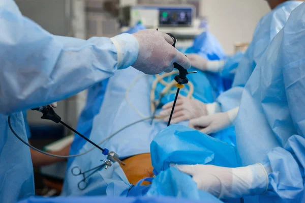 Operation using endoscopic equipment — Stock Photo, Image