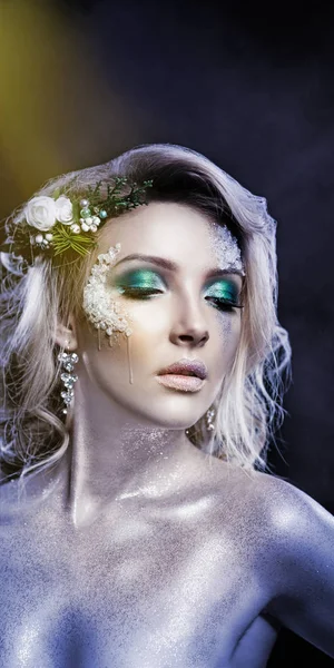 Fantasy art makeup. Thaw season — Stock Photo, Image
