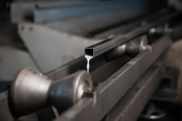 Walcownia Metalu Produkcja Rur — Zdjęcie stockowe