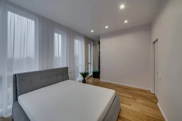 Interno Moderno Appartamento Stile Loft Ampia Camera Letto — Foto Stock