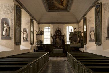 Laeckoe, İsveç - 13 Ağustos 2016: Laekoe Kalesi'nin Iç Kısmı 