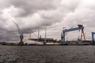 Kiel, Almanya - Okt 3, 2016: Görünüm Almanya Kiel bağlantı noktası