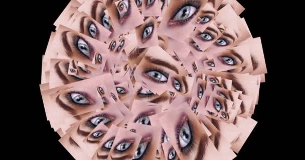 Digital animation of a quantity of appearing eyes — Stock Video