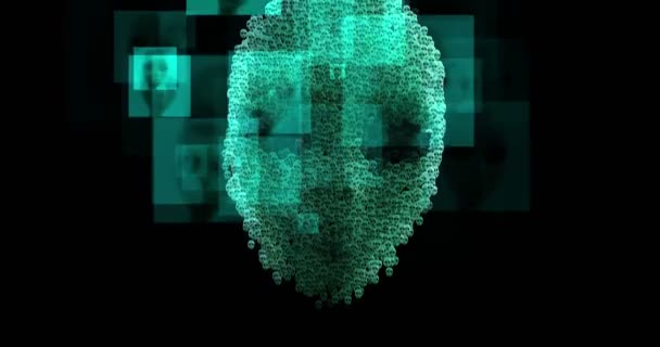 Animación digital de cabezas alienígenas surrealistas — Vídeos de Stock