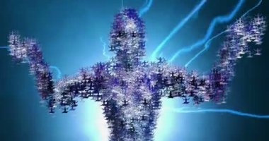 Gerçeküstü meditasyon yapan dişilerin dijital animasyonu