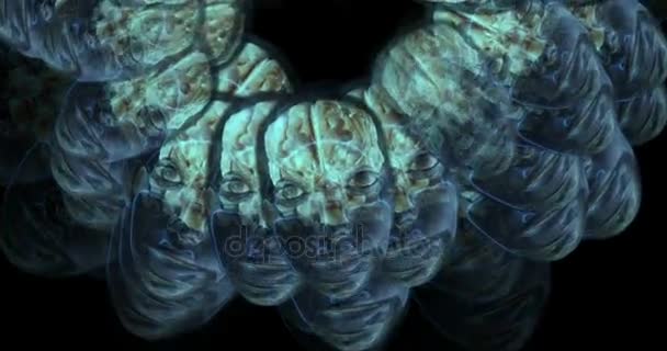 Animation numérique de têtes extraterrestres surréalistes 