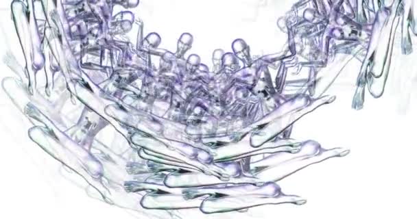 Gerçeküstü meditasyon yapan dişilerin dijital animasyonu — Stok video