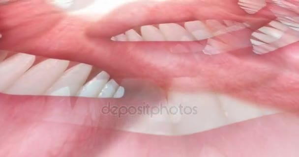 Animación digital de labios giratorios — Vídeos de Stock