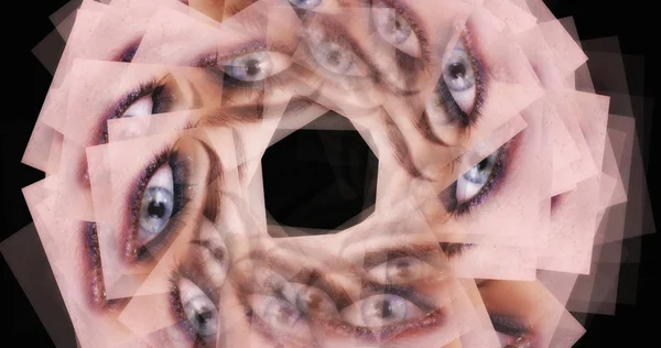 Počítač vytvořený obrázek absurdní ženské oči — Stock fotografie